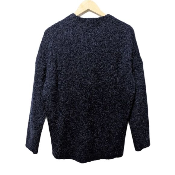 J. CREW Navy Blue Alpaca Wool Boucle Sweater - Picture 4 of 6